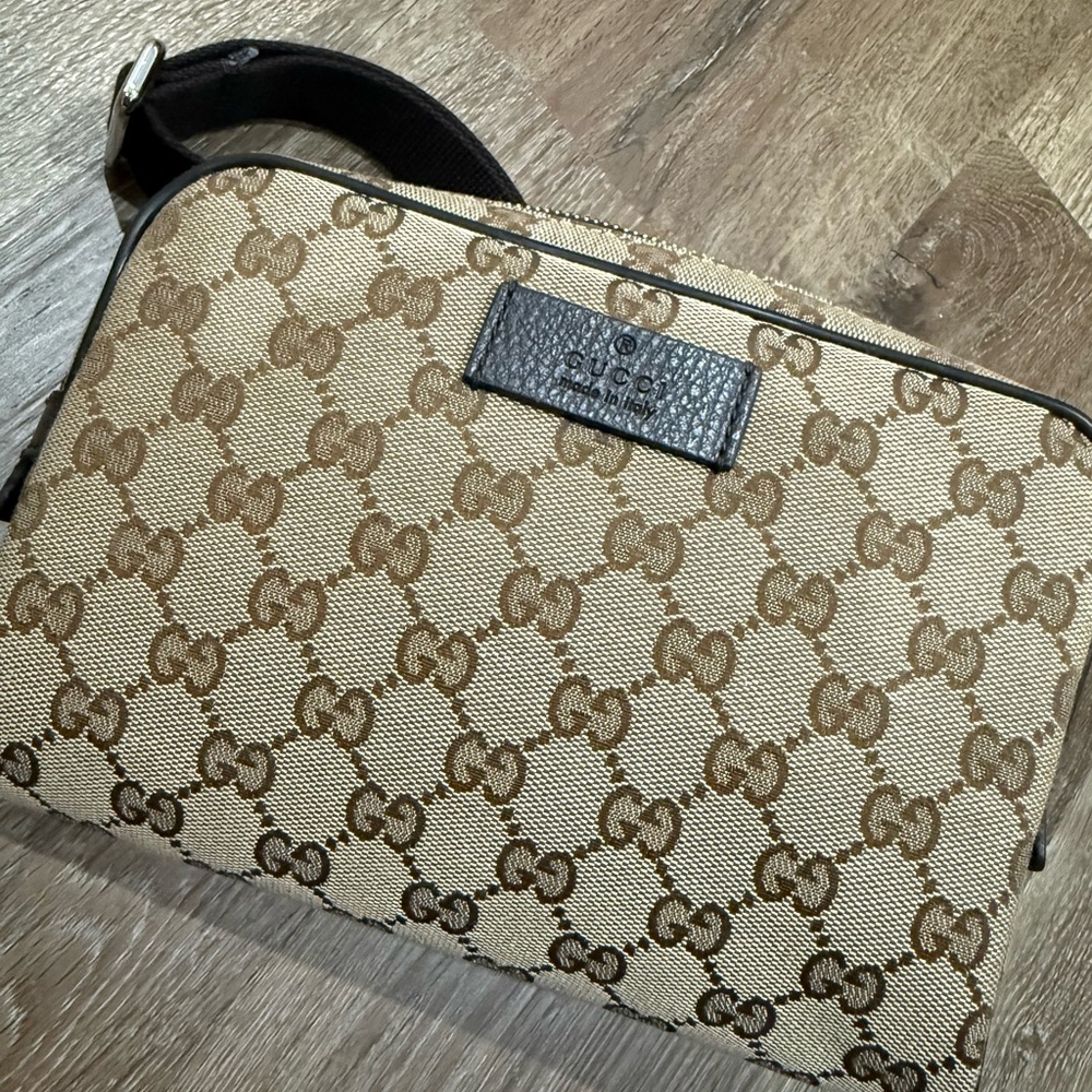 Gucci Beige and Brown Monogram Bag Belt Bag